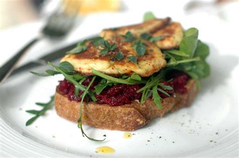 Open Haloumi And Beetroot Relish Sandwiches Wholefoods House Organic