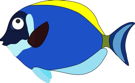 blue cartoon fish clipart