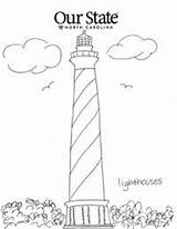 Coloring Lighthouse Cape Hatteras Carolina North Pages State Nc Color Outline Lighthouses Template Ourstate sketch template