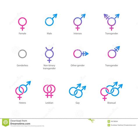 Gender Symbol Icon Set Stock Vector Image 49738584