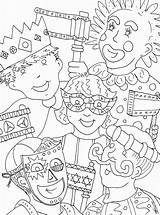 Purim Pages Coloring Color Coloring2print sketch template