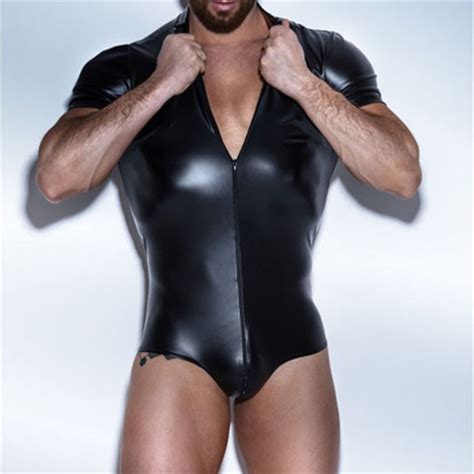 Buy Men S Leather Bodysuit Latex Catsuit