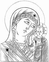 Theotokos Drawings Saints Angels sketch template