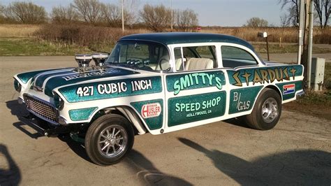 1955 chevrolet bel air drag racing race gasser custom hot rod