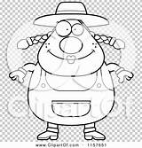 Farmer Plump Female Outlined Coloring Clipart Vector Cartoon Cory Thoman sketch template