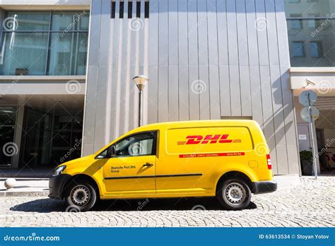 dhl delivery car  service editorial stock image image  industry forwarding