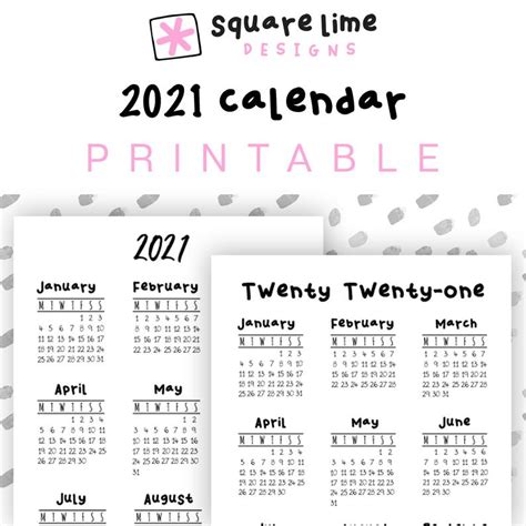 calendar year   glance  calendar printables  blank