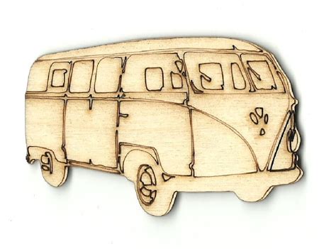 volkswagen bus unfinished wood shapes craft supply laser cut outs diy