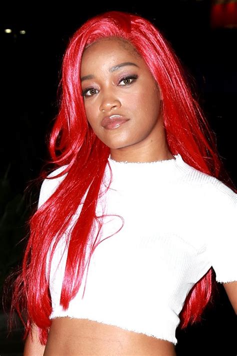 keke palmer straight red side part wig hairstyle steal