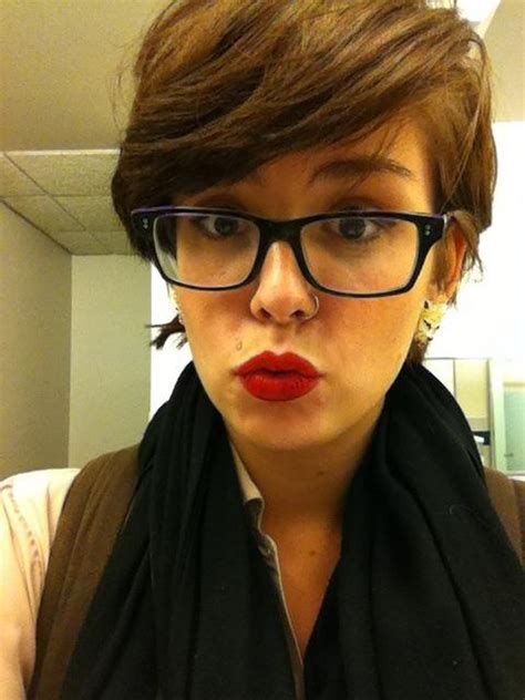 Short Hair And Glasses Hair Style And Color For Woman