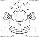 Chubby Loving Fly Clipart Cartoon Outlined Coloring Vector Cory Thoman Royalty sketch template