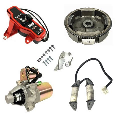 buy electric start converting kit geared flywheel motor starter ignition switch box parallel