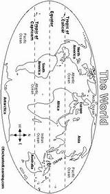 Equator Blank Geography Tropics Latitude Longitude Enchantedlearning Studies Continents Worksheet Mapamundi Geografia Ciencias Mappe Geografía Printout Mundi Cancer Capricorn Enseñar sketch template