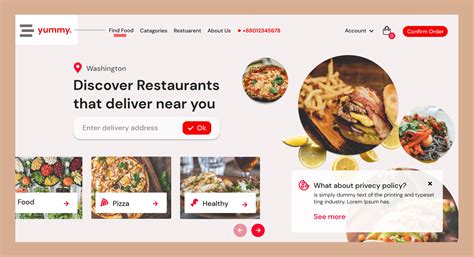 food delivery website design figma community