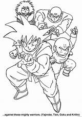 Krillin Goku Coloring4free Yajirobe Warriors sketch template
