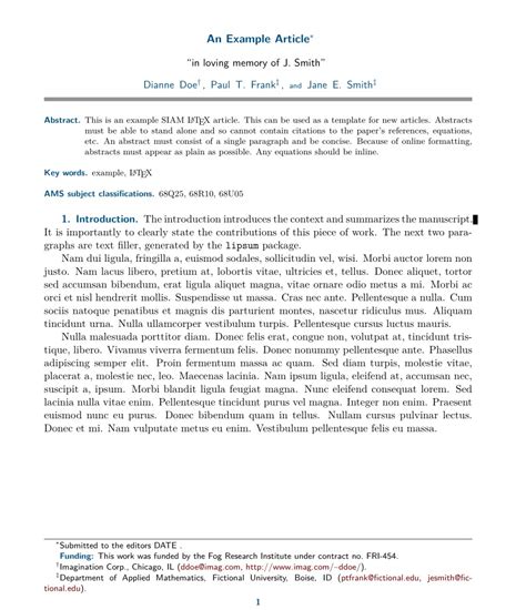titles   add dedications  journal article tex latex stack