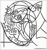 Picasso Coloring Pablo Famous Pages Paintings Cubism Painting Girl Pillow Color Printable Colouring Sheets Para Bing Template Thecolor Kids Arte sketch template
