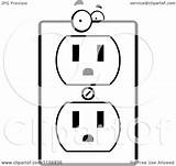 Outlet Cartoon Clipart Electrical Socket Coloring Character Vector Outlined Cory Thoman Clipground Regarding Notes sketch template