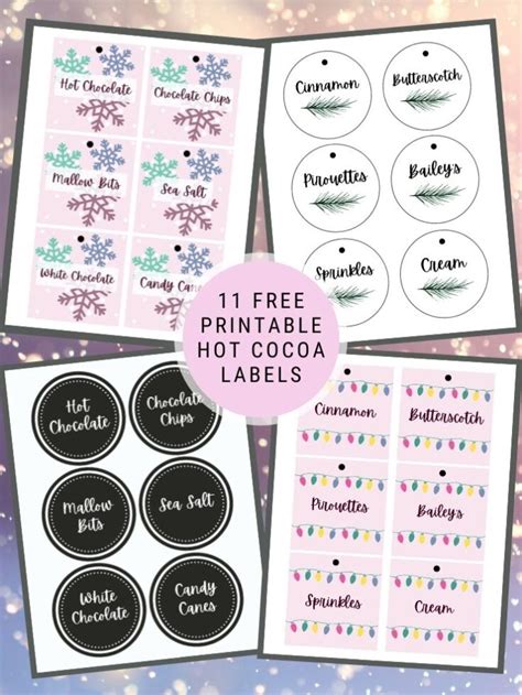 printable hot chocolate labels   instant