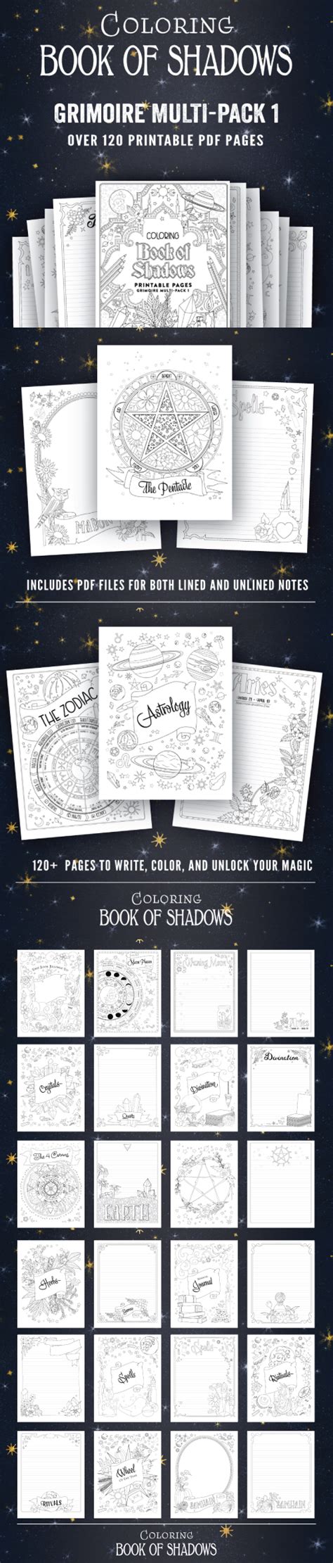 printable book  shadows pages printable templates