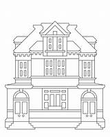 Coloring Buildings Pages House Community Template Printable Colouring Architecture Drawing 2008 City Postoffice Templates sketch template