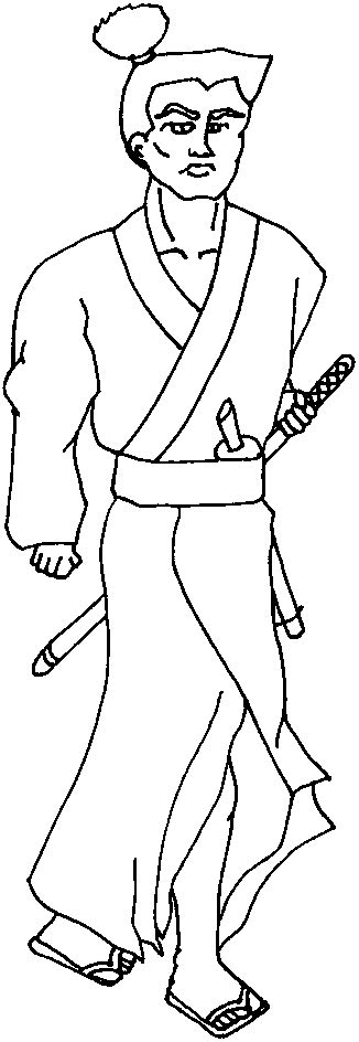 coloring samurai picture