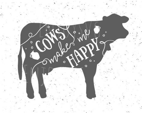 Cows Make Me Happy Svg Cows Svg Farm Svg File Farm Svg File Etsy