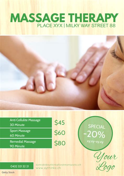 massage therapy studio treatement relax spa template postermywall