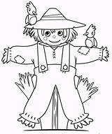 Scarecrow Coloring Fall Pages Funny Books Adults Kids sketch template