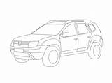 Duster Dacia Renault sketch template