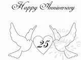 Anniversary 25th Happy Coloring sketch template