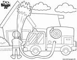 Blippi Fireman Excavator Colorings sketch template
