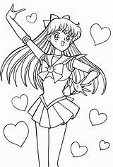Sailor Coloring Moon Pages Venus Sheets Printable Cute Bow sketch template