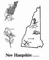Hampshire State Coloring Outline Map Pages Nh Printables States Usa Shape England Unit Choose Board Go Colony Studies sketch template