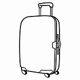 Suitcase Coloring Clipart Pages Template Luggage Open Clip Cartoon Drawing Printable Travel Colouring Maleta Para Colorear Wheels Tag Print Color sketch template
