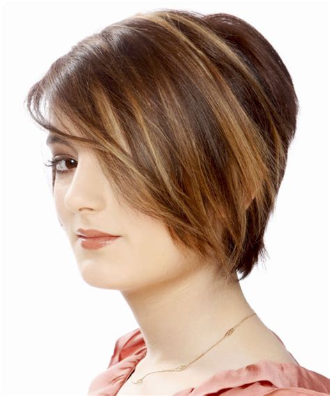 Short Straight Casual Layered Bob Hairstyle With Side