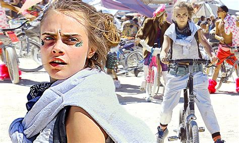 cara delevingne rides bike through the nevada desert at burning man festival daily mail online
