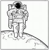 Coloring Astronaut Nasa Pages sketch template