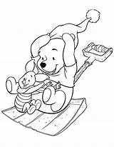 Coloring Pooh Bear Piglet Pages Winnie Drawing Clip Colouring Clipart Winter Sledding Christmas Tubing Snow Print Shovel Cute Kids Clipartbest sketch template
