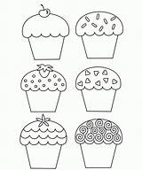 Cupcake Coloring Pages Template Printable Birthday Muffin Cupcakes Happy Cup Cake Kids Sheets Kleurplaat Color Embroidery Drawing Clipart B059 Pattern sketch template