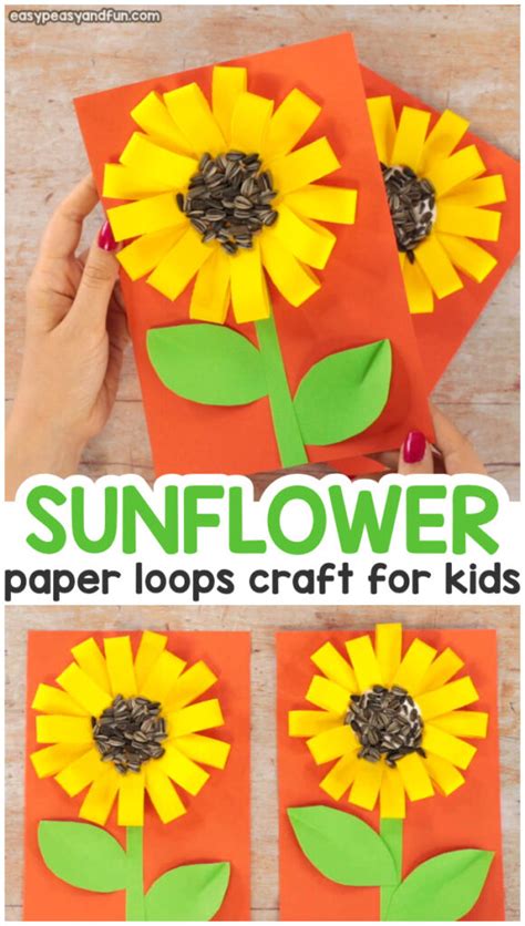 paper loops sunflower craft  seeds easy peasy  fun