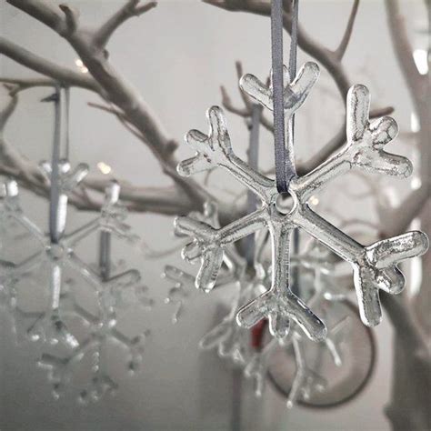 Clear Glass Snowflake Ornament Hanging Tree Decoration Etsy