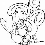 Ganesha Drawing Ganesh Easy Simple Hindu Lord Gods Sketch God Ganpati Drawings Coloring Pencil Line Sketches Cliparts Clipart Ganapathi Mythology sketch template