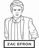 Coloring Efron Zac Actors Actor Pages sketch template