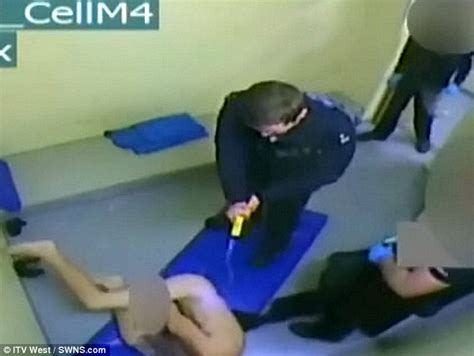 video shows naked drunk man tasered during police strip search daily mail online