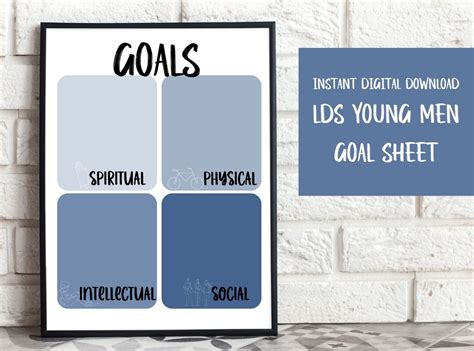 youth goal sheet printable lds goal sheet  youth spiritual