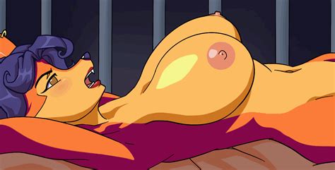 rule 34 animated anthro big breasts bouncing breasts carmelita fox