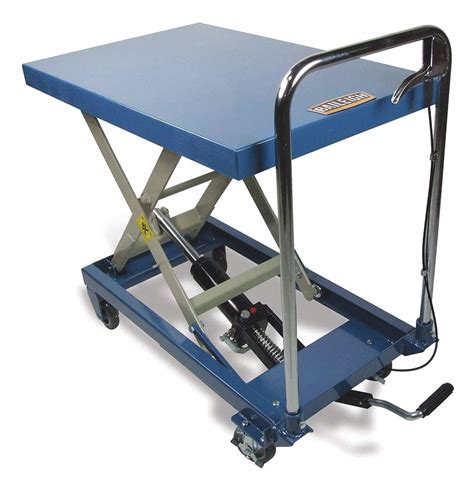 Baileigh Industrial Manual Mobile Scissor Lift Table 660 Lb Load