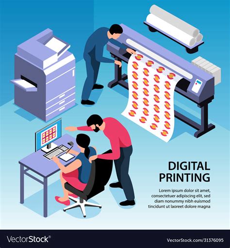 digital printing isometric royalty  vector image