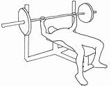 Bench Press Drawing Chest Getdrawings sketch template